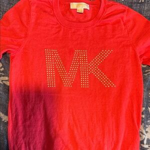 Michael Kors Red Tee with Gold Accents